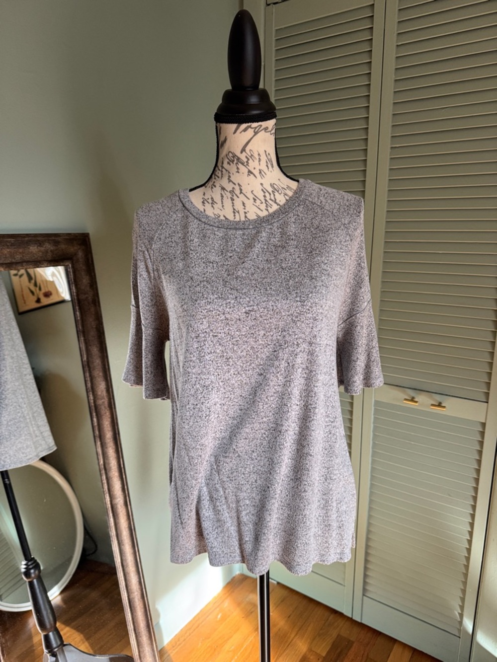 Relaxed Heather Gray Short Sleeve Tunic Tee